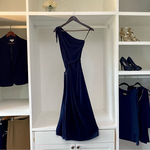 Navy Long Single Shoulder Dress from ANTONIO MELANI!